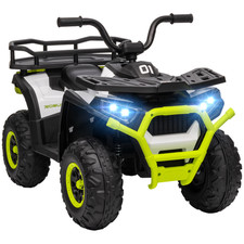 Green 12V Kids Quad Bike, 88L x 50W x 57.5Hcm, Plastic & Metal, 3-5 Years