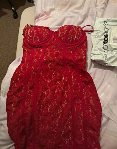 Fashion nova red lace floral - nova,