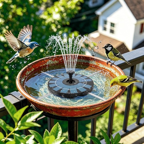 Solar bird bath fountain - bird, pump