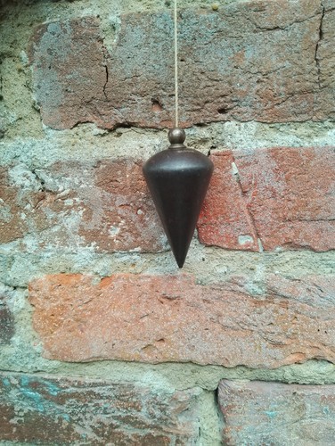 Vintage steel brass plumb - steel, &