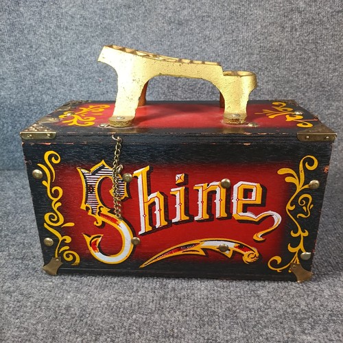 Vintage shoe shine box hand - vintage,