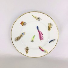 ROYAL WORCESTER 1966 FINE BONE CHINA GOLD FEATHERS PLATE EB13JH