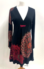 Ladies Desigual Black & Red Stunning Geo Tunic, Dress, Size XL  Ex Cond