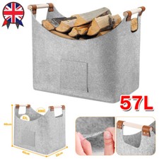 Log Basket Fire Wood Storage Fireplace Kindling Box Old Apple Crate Firewood Bag