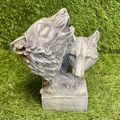 Concrete wolf heads - concrete, with