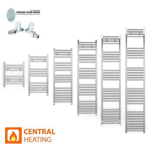Chrome heated towel rail 300mm - heated,