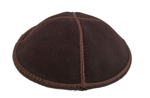 Elegant brown suede felt - brown,