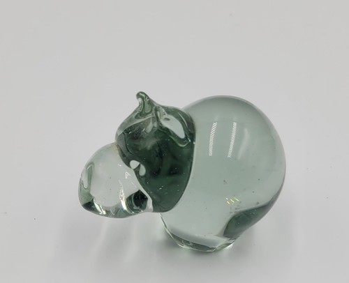 Vintage small glass hippo - small,