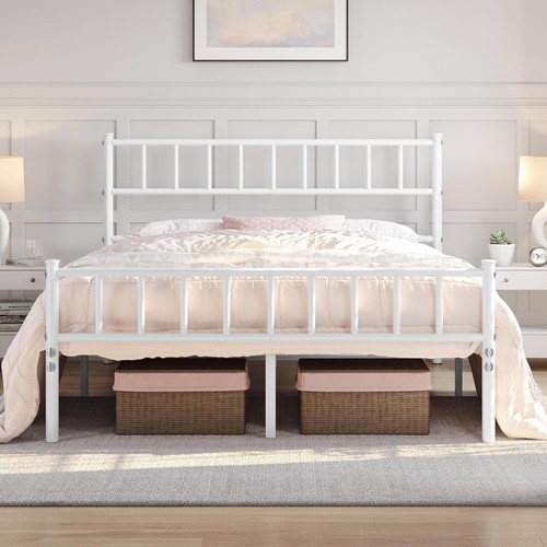 White double bed frame 4ft6 - white,