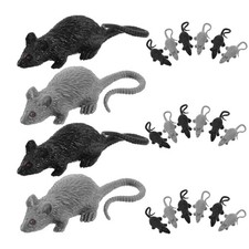 24 Pcs Plastic Rats Realistic Fake Mouse Halloween Spooky Trick Toys Party Props