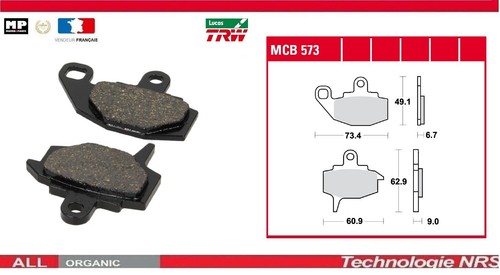Set front brake pads trw - 2,