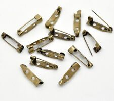 Brooch Backs Blank Fasteners - 50pcs - Bronze Tone - 20mm - Jewellery Making