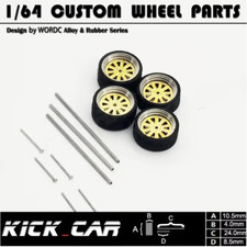 Wheel set for 1:64 cars