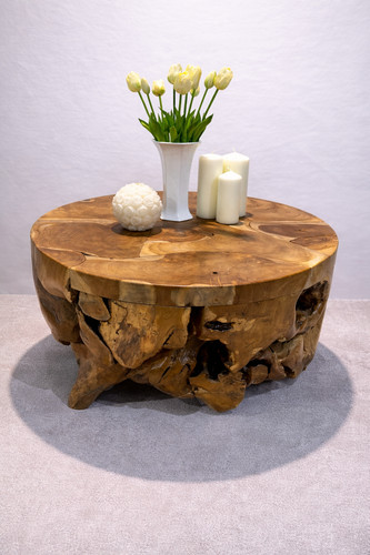 Solid teak root - solid, table