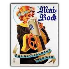 MAIBOCK BEER SIGN METAL PLAQUE GERMAN Vintage Retro Advert Decor Print home bar