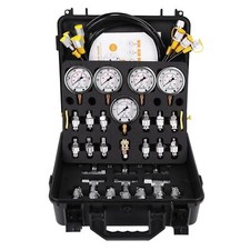 Hydraulic Pressure Test Kit 5 Gauges 13 Couplings 14 Tee Connectors 5 Test Hoses