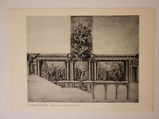 Old Vintage Print Sir James Thornhill Design For Ceiling Walls Staircase