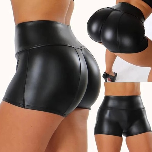 Womens faux leather shorts - womens, pu