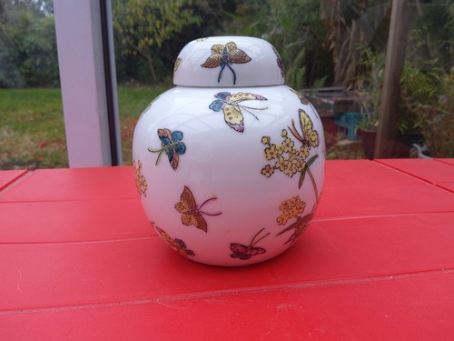 Ginger jar handpainted - jar, with