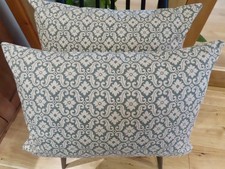 LAURA ASHLEY  Vintage 20 x 14”  RARE GREEN -PAIR- Sitwell  Cushion Cover D-Sided