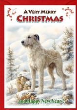Irish Wolfhound Dog Christmas Card A6 (6" x 4") - Blank inside - by Starprint