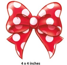 RED BOW Minnie Mouse Loves to Shop Decal Walt Disney Peel Stick Art Wall Sticker