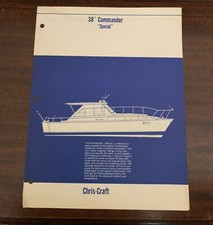 NOS Chris Craft 1970 38’ Commander Special Specification Prices Brochure