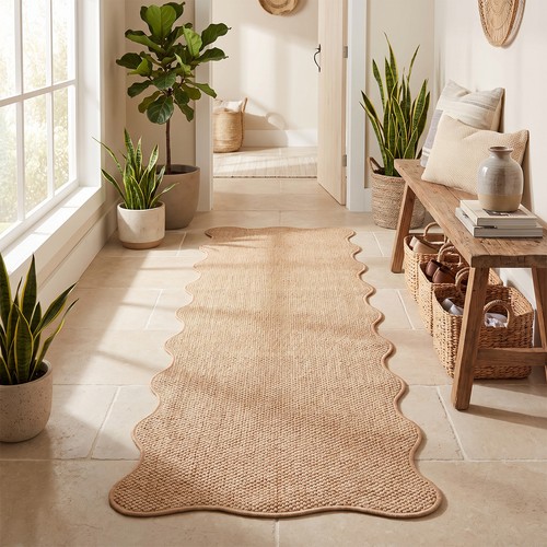 Scalloped edge area rug - scalloped,