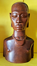 Lovely Hand Carved Wooden African Tribesman Sculpture