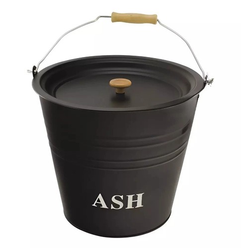 10l metal black ash bucket - ash,