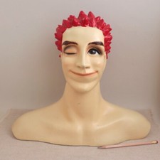 Vintage Male Mannequin Bust Spiky Redhead '80s Wink Flirt Punk Gay Man Lady Lulu