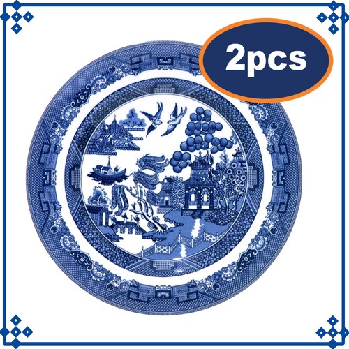 Set blue willow dinner plate - blue,