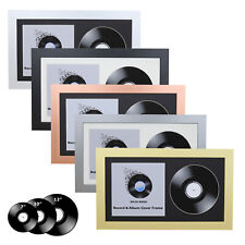 12" / 10" / 7" Vinyl LP Record and Album Cover Frame Gold Silver Wall DisplayDbl