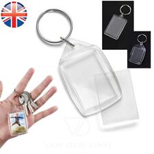 VDL ACRYLIC KEYRING 50x35mm 35x24mm BLANK PHOTO PLASTIC PERSONALISE RING