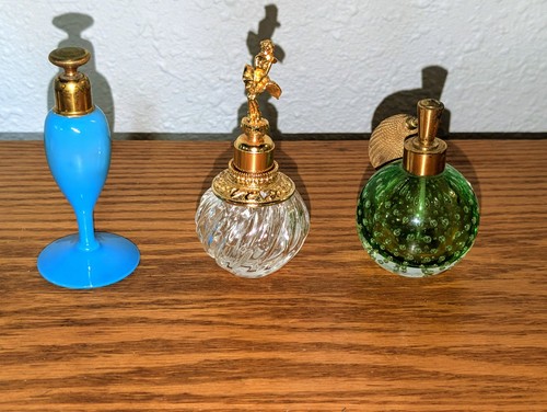 Three vintage glass - glass, perfume