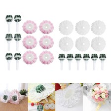 Wedding Bouquet Holder Artificial Flowers with Bridal Bouquet Lace Collar