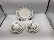 2 x Colclough Braganza Bone China Trios Cup Saucer Side Plate Plus Cake Plate