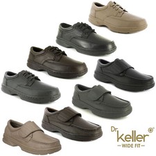 Dr Keller Mens Wide Fit Shoes Real Leather Padded Casual Formal Smart Moccasin