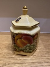 Aynsley orchard gold lidded hexagonal pot