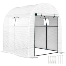 Outsunny 1.8 x 1.8 x 2m Polytunnel Greenhouse with Doors and Mesh Windows
