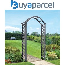 Smart Garden Elegant Woodland Wooden Garden Arch Pergola Grey Plant Support