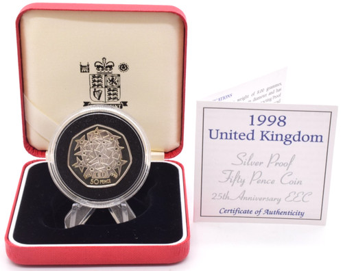 Silver proof coin 50p - silver,