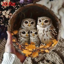 Owl Wooden Plaque Hanging Wall