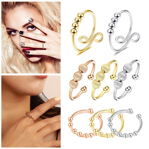 Adjustable anxiety ring silver - adjustable,