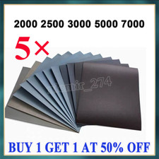 5-20Pcs Wet and Dry Sand Paper Mixed Assorted DIY Grit 2000 2500 3000 5000 7000