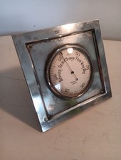 Victorian Harrods Ltd. London Silver Plate Desk Android Barometer