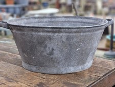 Vintage English galvanised tin