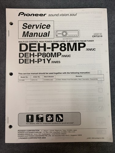 Pioneer deh p8mp p80mp - pioneer, deh-p80mp