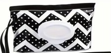Baby Wipes Holder - Wet Wipes Pouch - Black Wavy Design Baby Wipe Dispenser