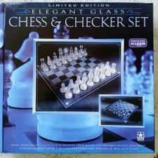 Glass Chess Checkers Set Clear